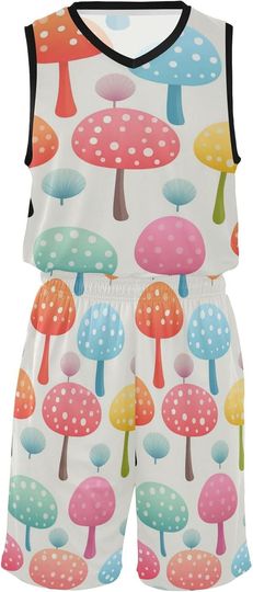 Discover Boys Basketball Jersey and Shorts, Sewant Mushrooms Sports