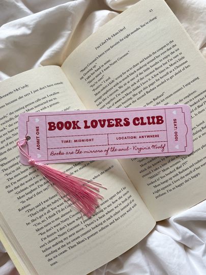 Discover Book Lovers Club Bookmark | Feminist Bookmark | Bookmark Ticket | Cute Bookmark | Gift For Book Lover | Book Club | Female Book Club