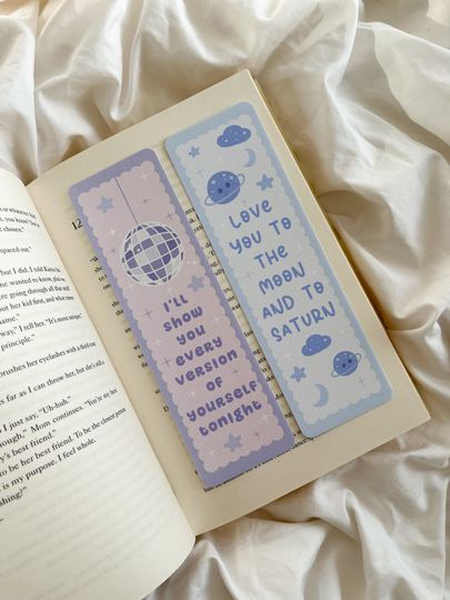 Discover Mirrorball Bookmark | Seven Lyrics Bookmark | Pastel Bookmarks | I'm A Mirrorball | Love You To The Moon And To Saturn