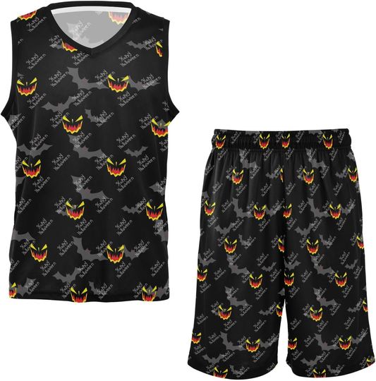 Discover Halloweens-pattern Basketball Jersey Set