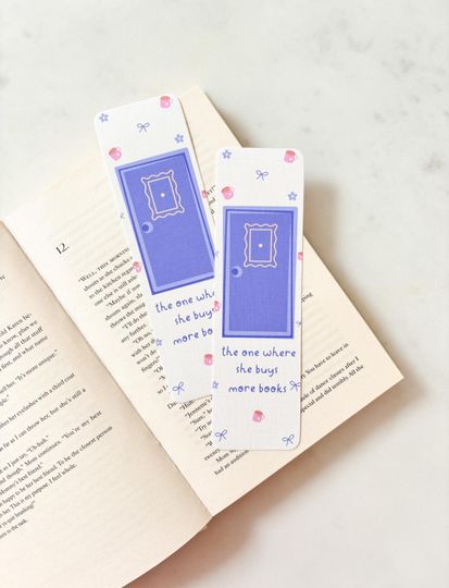 Discover The One Where She Buys More Books Bookmark | Cute Bookmark | Cute Cozy Bookmark | Purple Door Bookmark | Cosy Bookmark | Endless TBR
