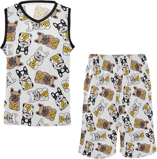 Discover French-bulldog-lucky-cats Basketball Jersey Set