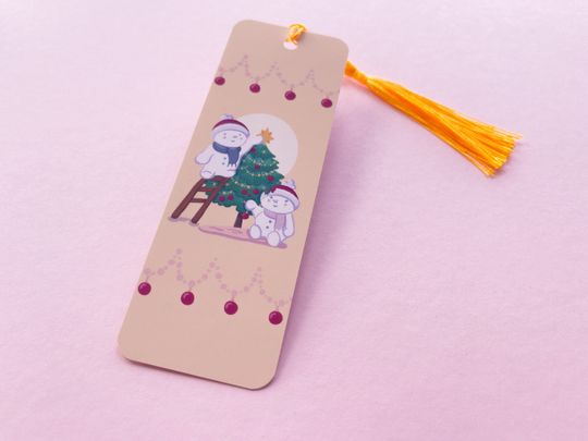 Discover Merry and Bright Bookmark with Tassels