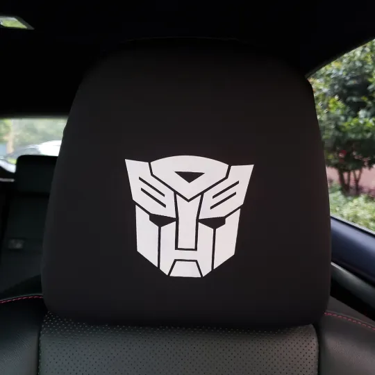 Discover Pair Transformers Decepticons Headrest Covers Spandex For Most Car SUVs Pickups