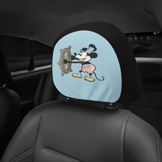 Discover Steamboat Willie Car Headrest Covers