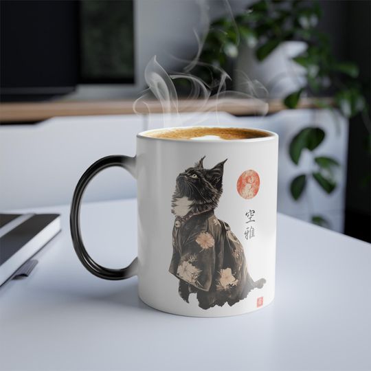 Discover Cat Color Morphing Mug, Adorable, Perfect Gift for Cat Lovers, Stylish Drinkware