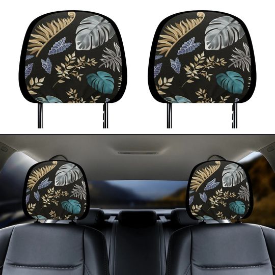 Discover Wildflower Leave Car Headrest Cover Car Seat Head Rest Cover Women Car Accessory