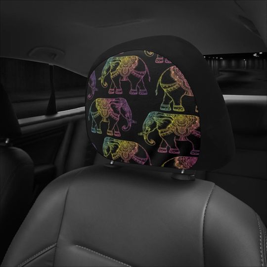 Discover Elephant Car Headrest Cover Car Seat Head Rest Cover Women Car Accessory