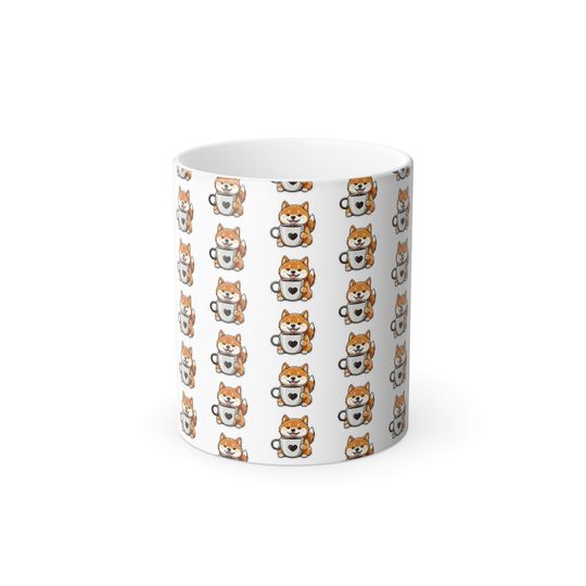 Discover Color Morphing Mug - Shiba Coffee, Hot Drink Mug, Drinking Coffee Cup, Animal Lover Gift, Heat Sensitive Mug