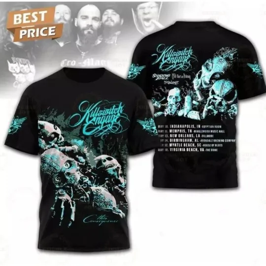 Discover Killswitch Engage Shadows Fall Tour 2025 3D T-Shirt, Concert Music Tour Fan Tee