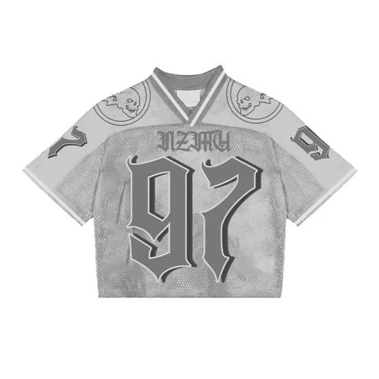 Discover Y2K T Shirt American Crop Top Mesh Baseball Jersey
