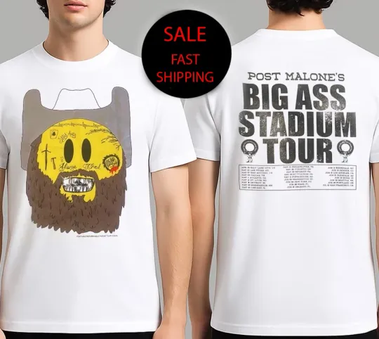Discover Post Malone Jelly Roll Tour Merch Big Asss Stadium Tour 2025 T-Shirt