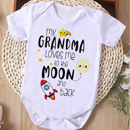 Discover MY GRANDMA LOVES ME TO THE MOON AND BACK Funny Bodysuit