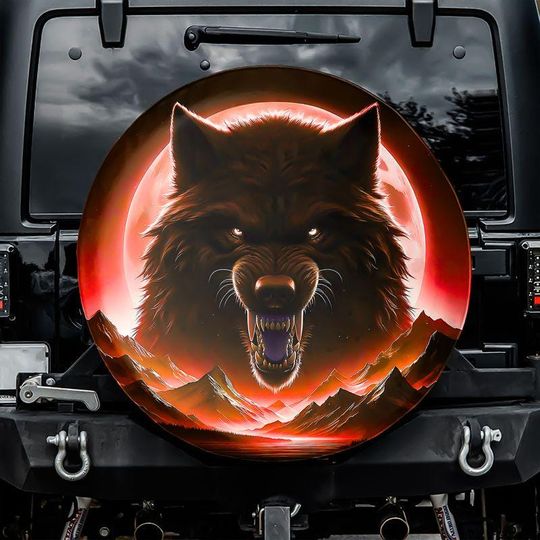 Discover Red Fenrir the Wolf Spare Tire Cover