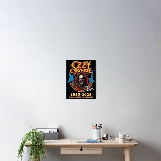 Discover RIP Ozzy Osbourne, Ozzy Osbourne 1953 2025 Signature Thank You Poster