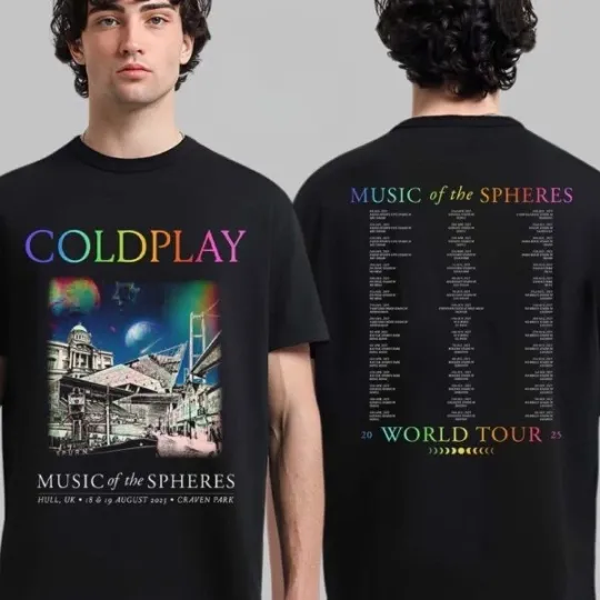 Discover Coldplay Hull UK Music Of The Spheres Tour Tee On August 18 And 19 2025 T-Shirt