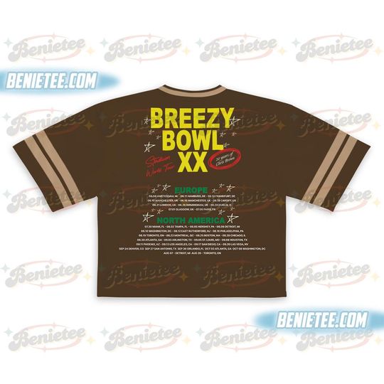 Discover Vintage Chris Brown Tour Breezy Bowl Croptop Football Jersey Mesh