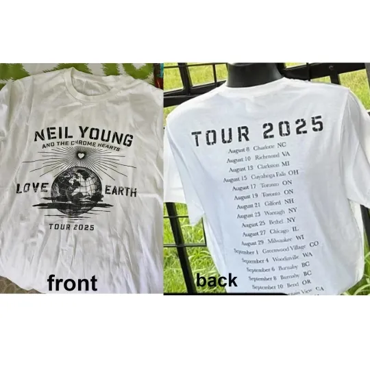 Discover Neil Young Love Earth Tour 2025 Fan Made T-Shirt