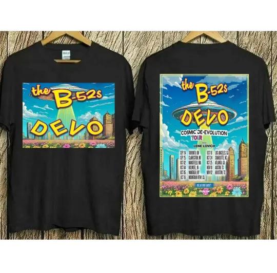 Discover Devo & The B-52’s Cosmic De-Evolution Tour 2025 T Shirt