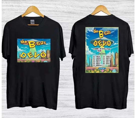 Discover DEVO & The B-52’s Cosmic De-Evolution Tour 2025 T-Shirt