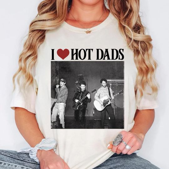 Discover I Love Hot Dads Shirt Png, In My Jonas Brothers Shirt Png, Jonas Bros 20th Annivesary Tour 2025, Jonas Brothers 2025 Shirt