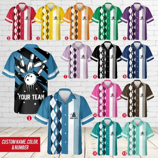 Discover Custom Name Bowling Shirt, USA Hawaiian Shirt – Adults & Youth