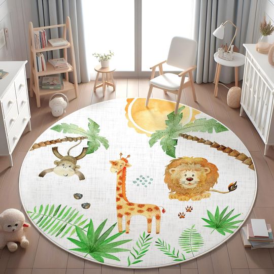 Discover Safari Animal Kids Rug, Baby Gift,Monkey Kids Rug