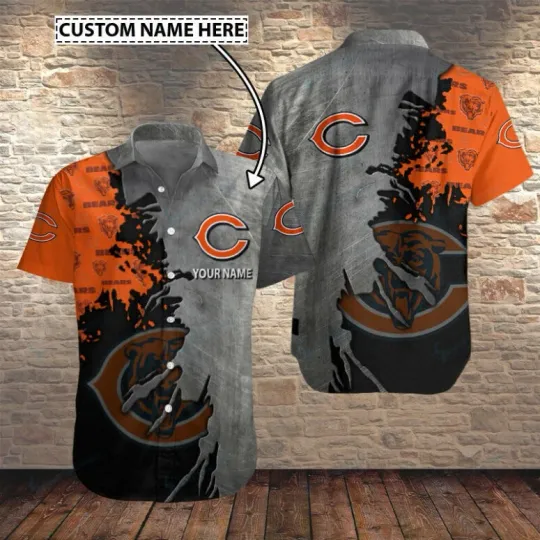 Discover Chicago Bears Torn Pride Custom Hawaiian Shirt Summer Aloha S-5XL