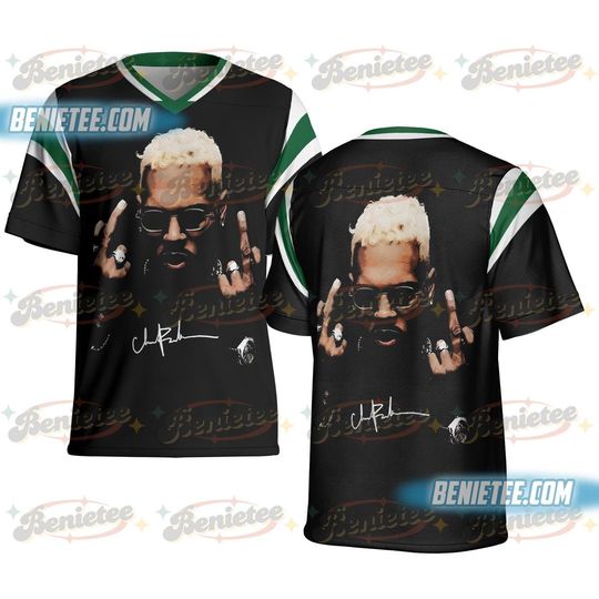 Discover Vintage Chris Brown 2025 Football Jersey, Breezy Bowl XX Concert 2025 Jersey