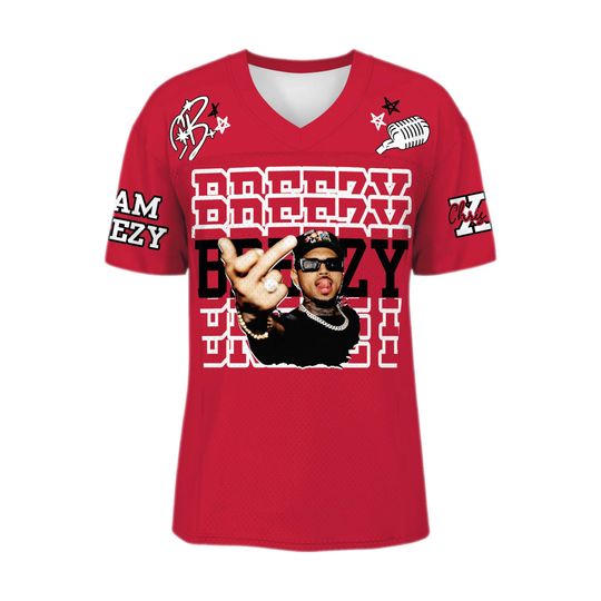 Discover Personalized Chris Brown 2025 Football Jersey Full Mesh, Breezy Bowl XX Concert 2025
