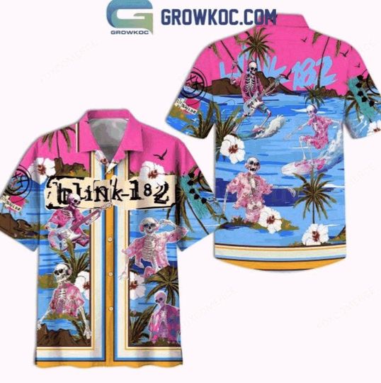 Discover B182 Spooky Skull Party Blue Halloween Hawaiian Shirt