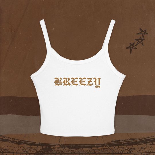 Discover Women's BREEZY Inspired Spaghetti Strap Tank Top, Concert Outfit for Chris Brown Fans, Summer 2025 Breezy Bowl Shirt