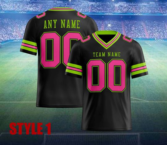 Discover Personalized Neon Team Name & Number Football Jersey For Adult Kid,Custom Mesh Football Jersey Shirt,Game Day Commitment ,Game Day Outfit