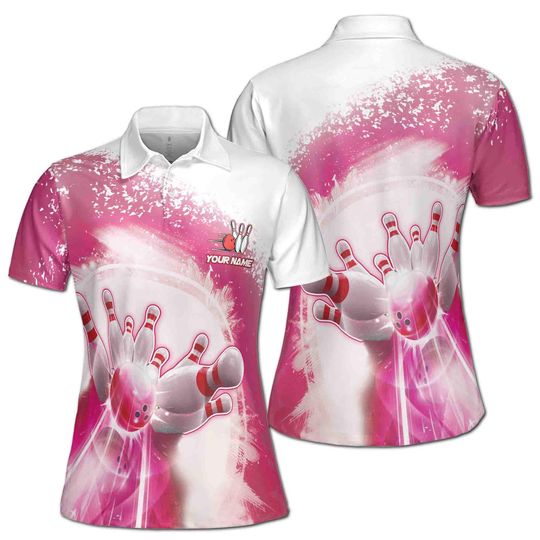 Discover Custom Name Pink Flamingo Swing Swear Drink Repeat Golf Women's Polo Shirt S-5XL