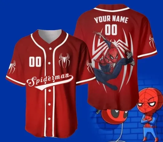 Discover Personalized Superhero spider-man Lovers Baseball Jersey Shirt 3D