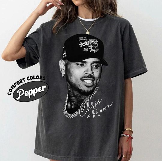 Discover Chris Brown Big Head Style Shirt, Breezy Bowl Tour XX Concert Retro 2025 Shirt