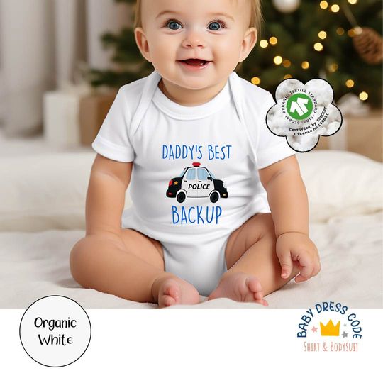 Discover Daddy's Backup Infant Bodysuit, Police Baby Clothes, Baby Bodysuit
