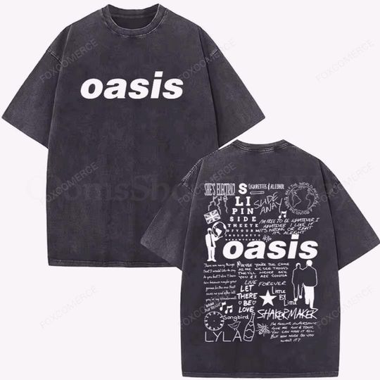 Discover Oasis Tour 25 Vintage Shirt Rock Band Graphic Tee