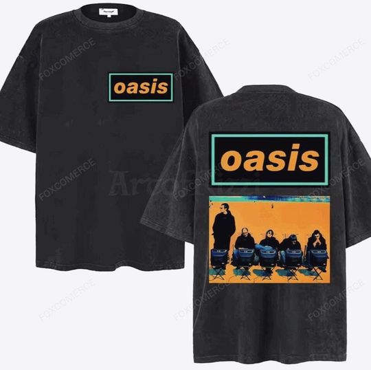 Discover Oasis Vintage 90s Oversized Tour Tee Washed Rock Band T-Shirt