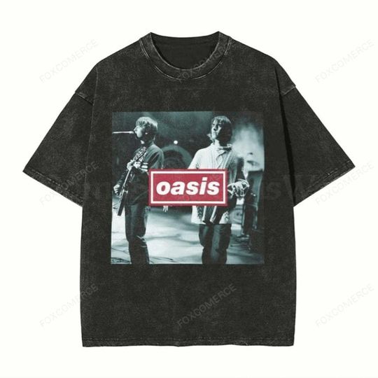 Discover Oasis Vintage Washed Band T-Shirt Summer Streetwear Music Merch