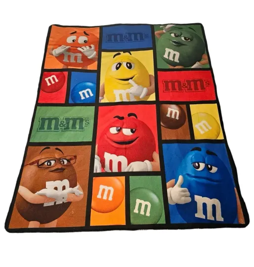 Discover M & M Candy Plush Blanket 50 X 60 Mars  World  Lightweight Fleece Throw