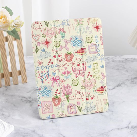 Discover Graffiti Sketch iPad Case with Pencil Holder