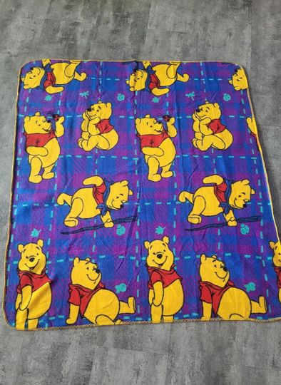Discover Vintage 90's Disneyyy winniee the poohh Fleece Throw Blanket Winnie Lady Bug Winnie Walking