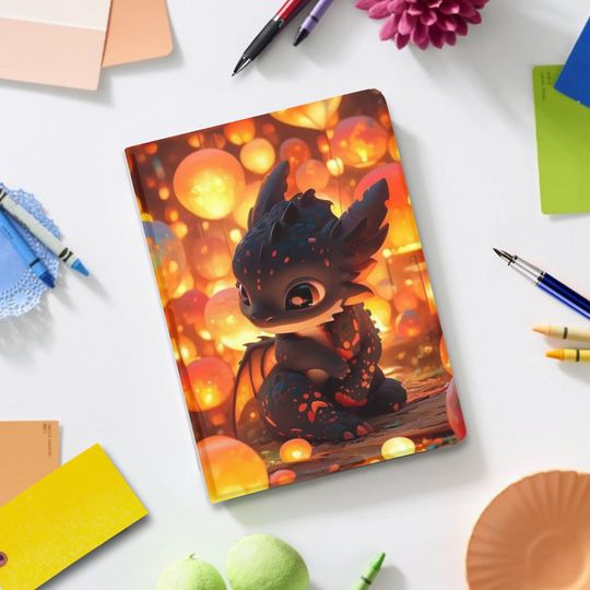 Discover Cute Vibrant Dragon Aesthetic Scrapbook iPad Case