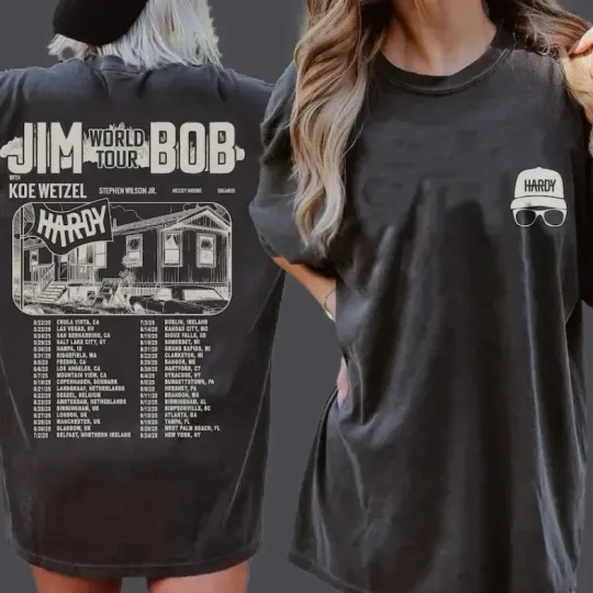 Discover JIM World Tour BOB Shirt, Hardyy And Koe Tour 2025 shirt