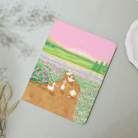 Discover Ducks Flower Path iPad Cover, Custom Flip Case, Protective Tablet Gift for Her