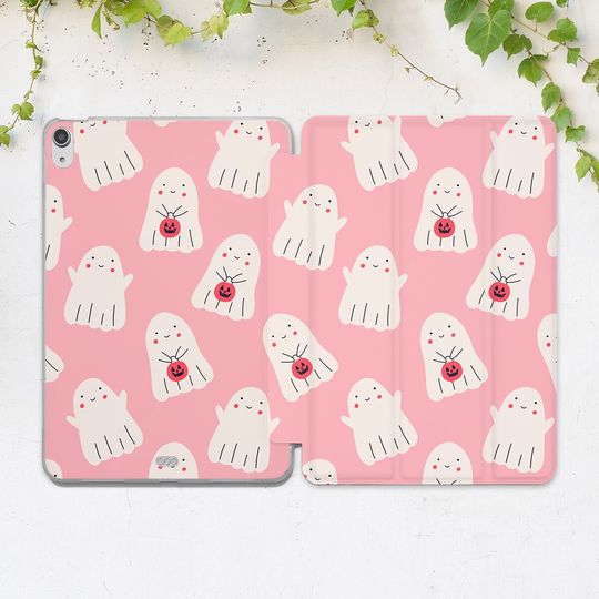 Discover Kawaii ghost case Pink smart case Cute Halloween iPad case fun iPad smart case iPad Air 5 case iPad mini 6 case iPad 12 9 2022 iPad Pro case