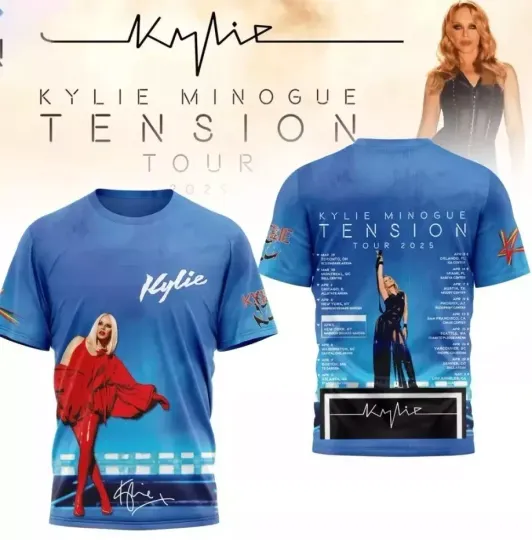 Discover Kylie Minogue Tension Tour 2025 3D T-Shirt
