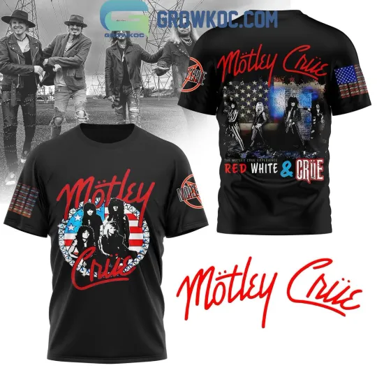 Discover Motley Crue Red White And Crue 2025 3D T-Shirt