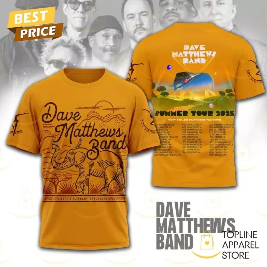 Discover Dave Matthews Band Summer Tour 2025 3D T-Shirt